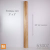 Poteau carré rainuré - 6300Z Zen - 3" x 3" x 48" - Merisier | Grooved square newel post - 6300Z Zen - 3" x 3" x 48" - Yellow birch